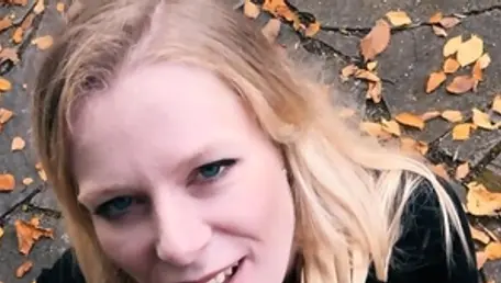 Cumshot in public along with blonde hair